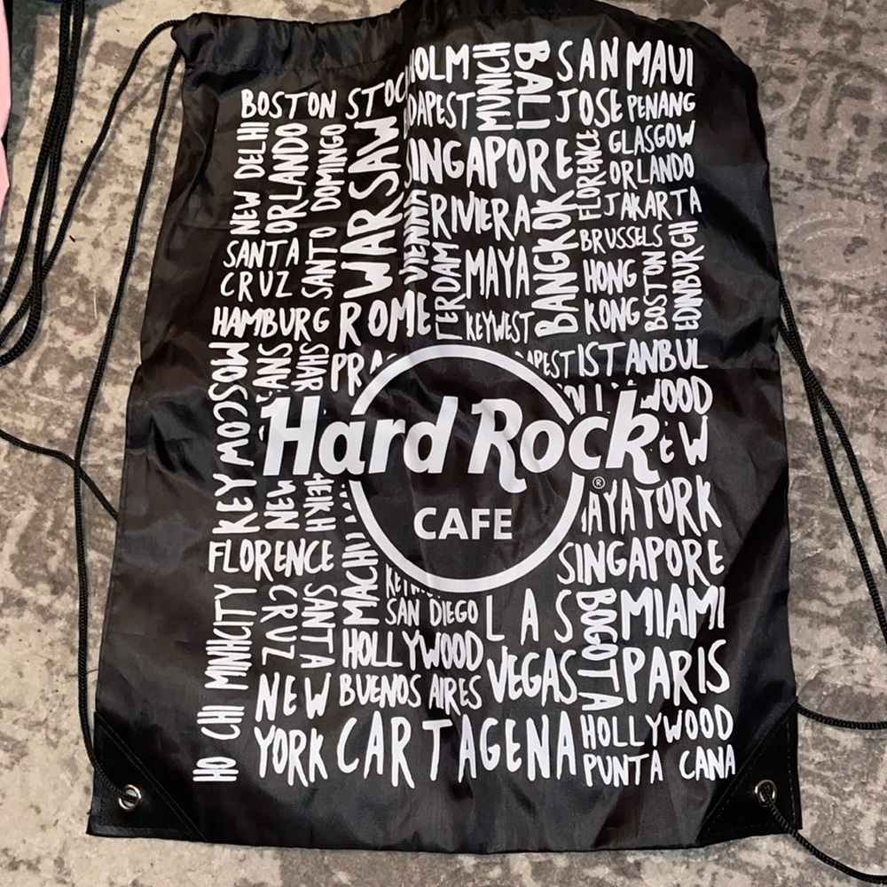Brand new Hard Rock Cafe Tate with draw strings